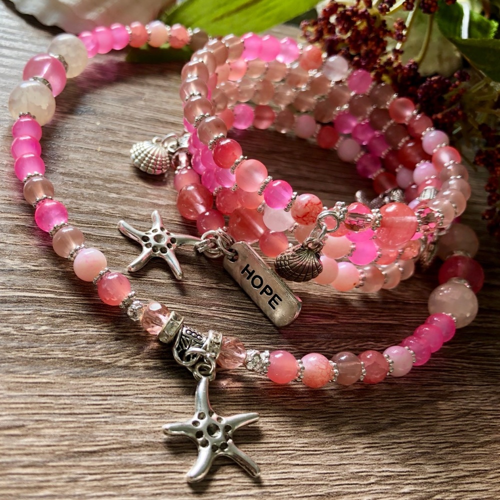 Handmade choker style beaded necklace set